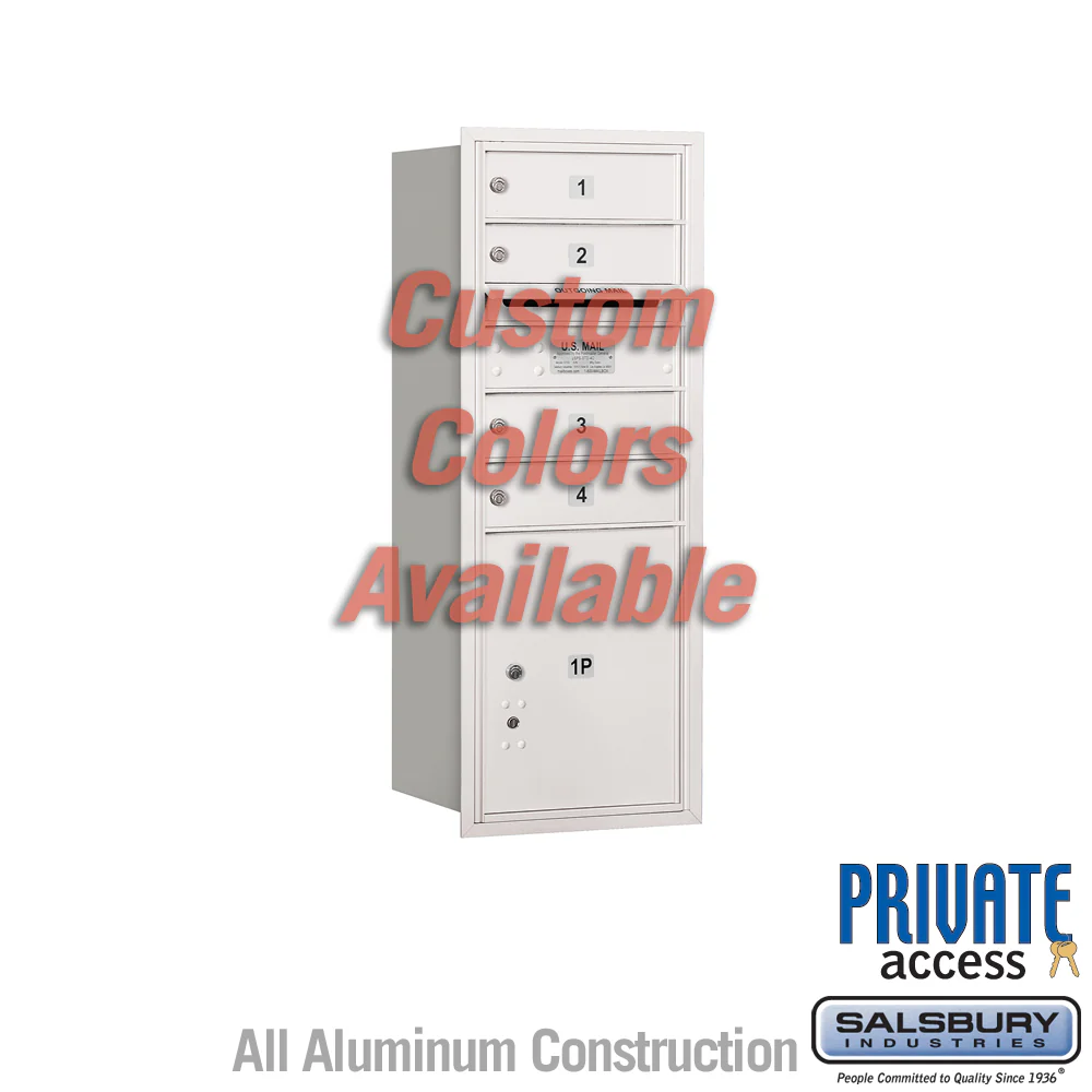 Recessed Mounted 4C Horizontal Mailbox with Master Commercial Lock - 10 Door High Unit - Rear Loading - Private Access