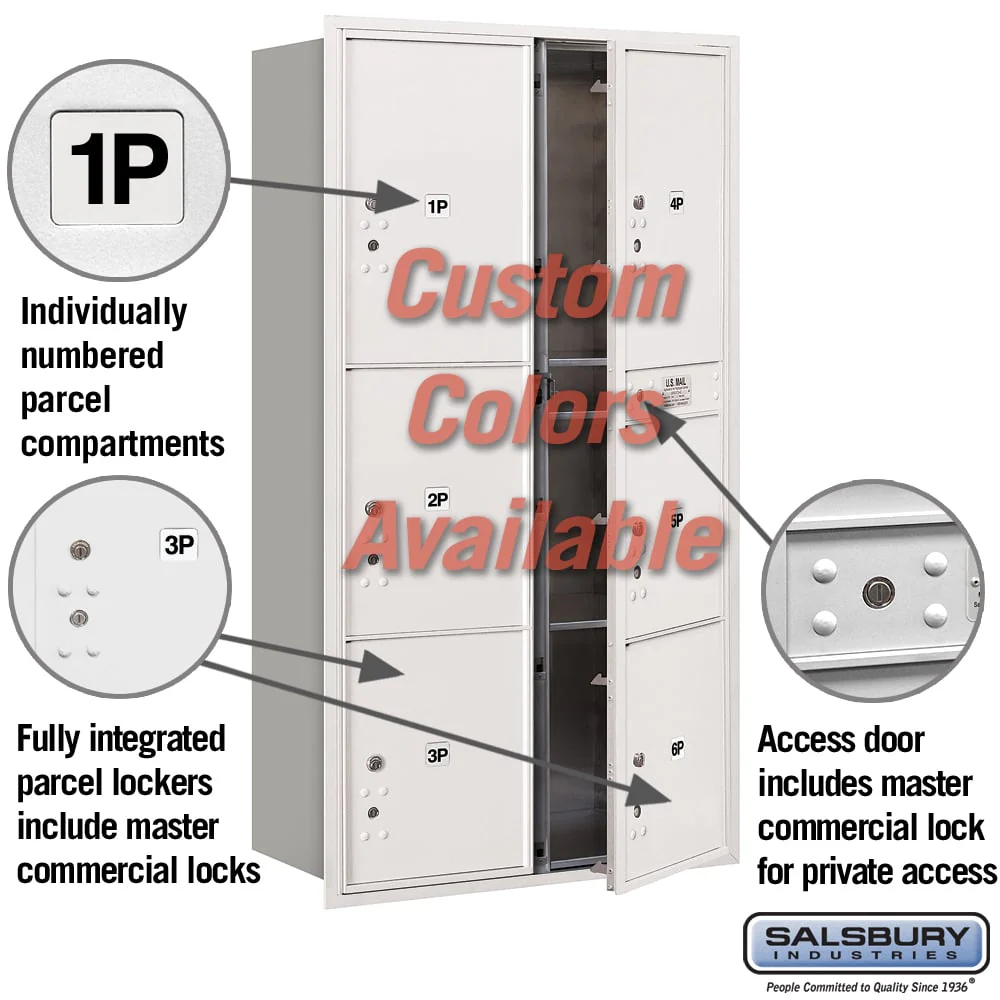 Recessed Mounted 4C Horizontal Mailbox with Master Commercial Locks - Double Column - Custom Color - Front Loading - Image 2