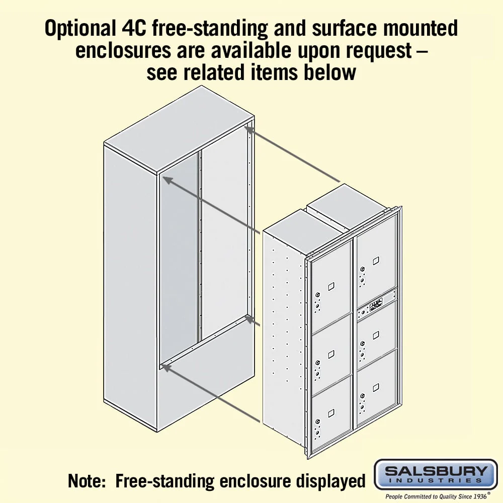Recessed Mounted 4C Horizontal Mailbox with Master Commercial Locks - Double Column - Custom Color - Front Loading - Image 4