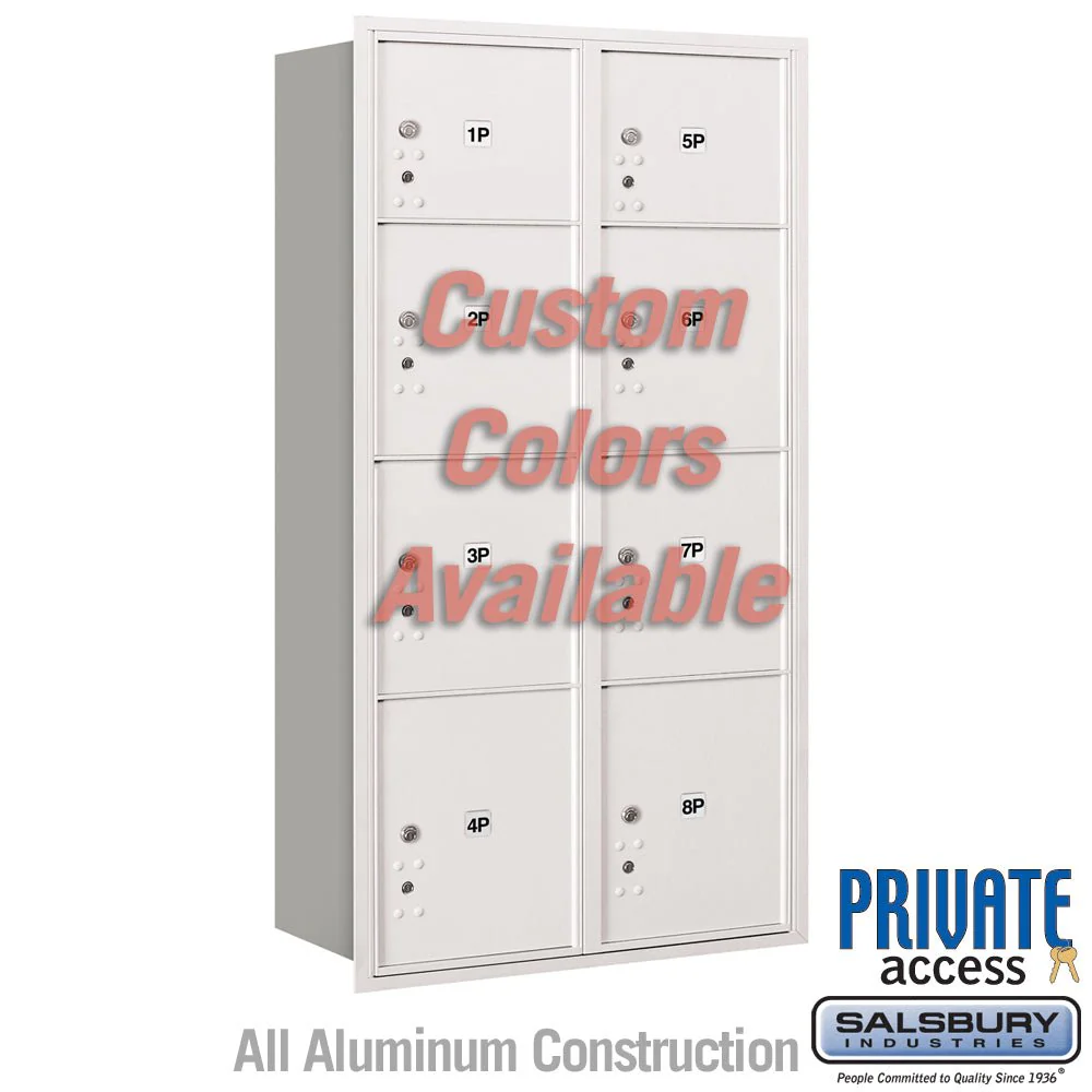 Recessed Mounted 4C Horizontal Mailbox with Master Commercial Locks - Double Column Parcel Locker