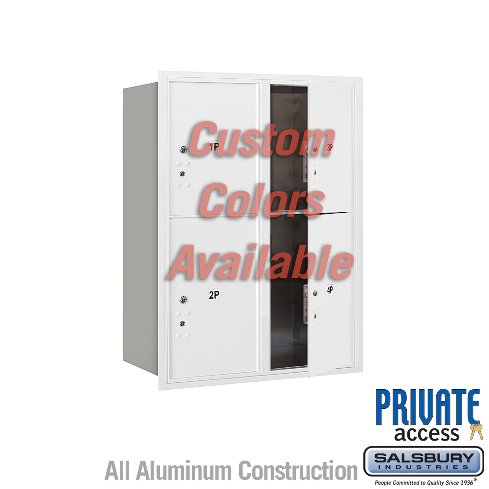 Recessed Mounted 4C Horizontal Mailbox with Master Commercial Locks - Double Column Parcel Locker - Image 3