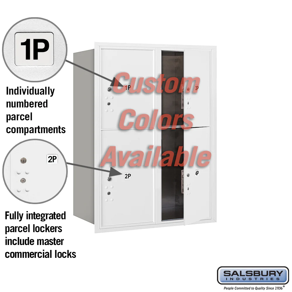 Recessed Mounted 4C Horizontal Mailbox with Master Commercial Locks - Double Column Parcel Locker - Image 4