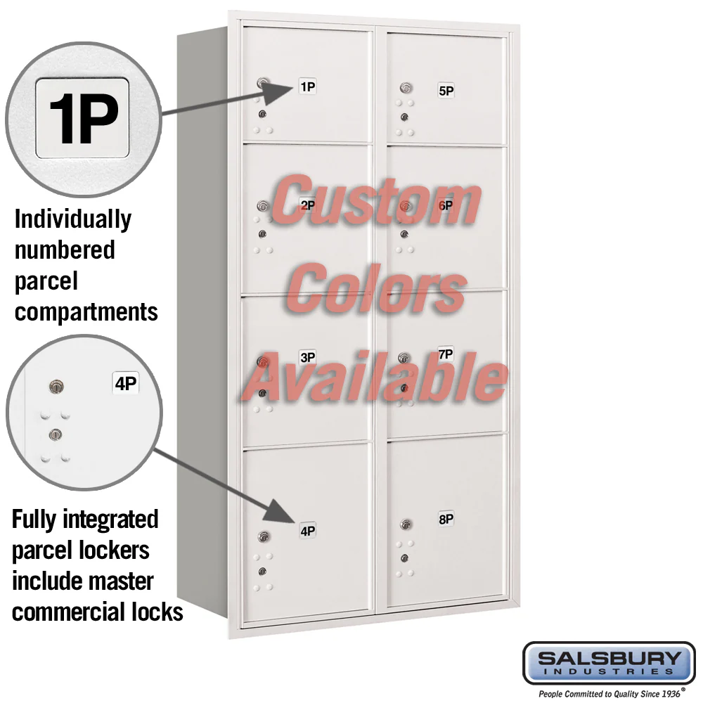 Recessed Mounted 4C Horizontal Mailbox with Master Commercial Locks - Double Column Parcel Locker - Image 6