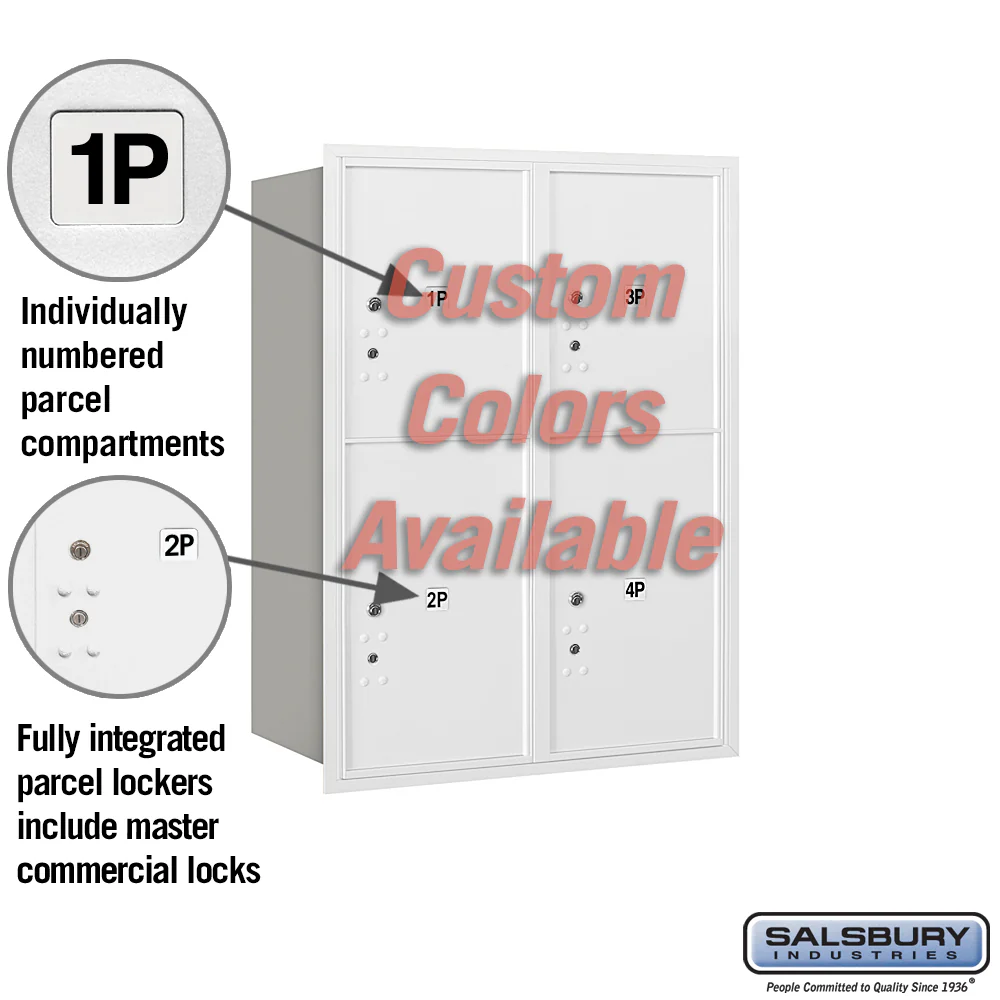 Recessed Mounted 4C Horizontal Mailbox with Master Commercial Locks - Double Column - Rear Loading - Image 2
