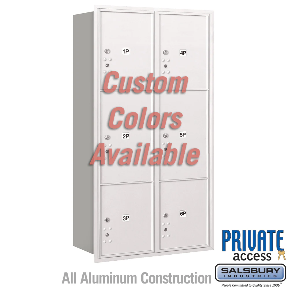 Recessed Mounted 4C Horizontal Mailbox with Master Commercial Locks, Double Column, Rear Loading