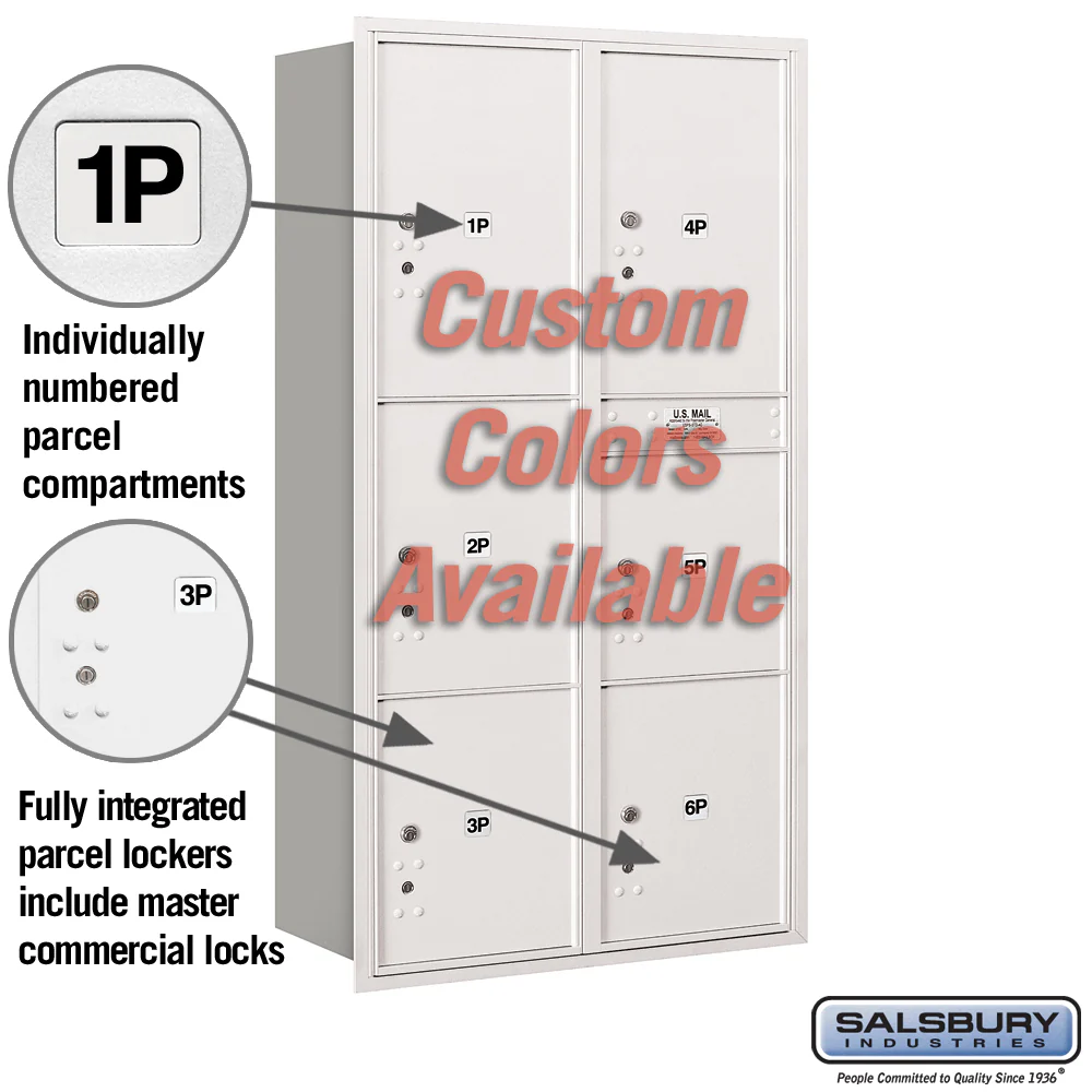 Recessed Mounted 4C Horizontal Mailbox with Master Commercial Locks, Double Column, Rear Loading - Image 2