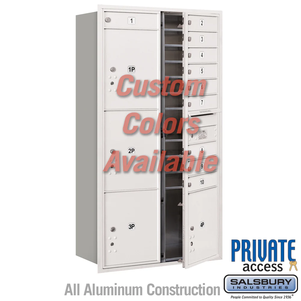 Recessed Mounted 4C Horizontal Mailbox with Master Commercial Locks - Maximum Height Unit - Double Column - Custom Color
