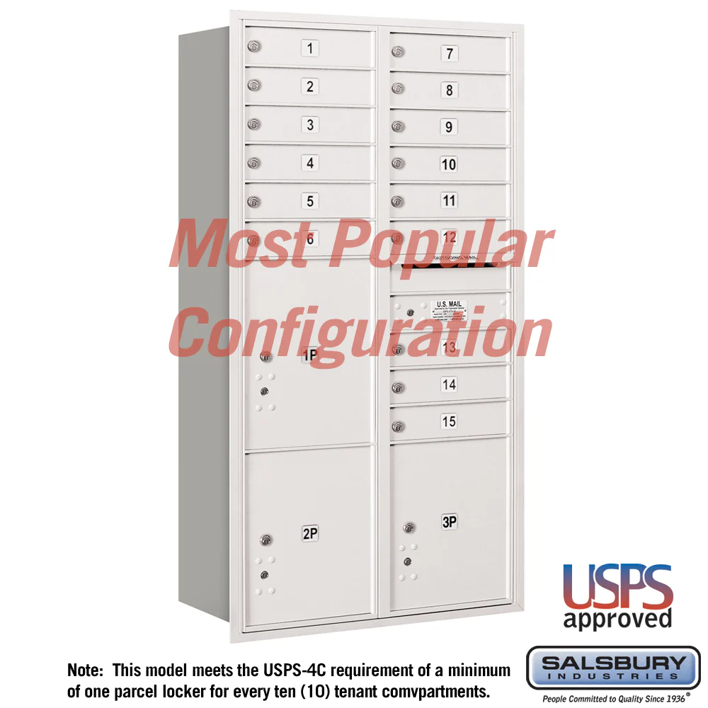 Recessed Mounted 4C Horizontal Mailbox with Master Commercial Locks - Maximum Height Unit - Double Column - Custom Color - Front Loading - Private Access - Image 6