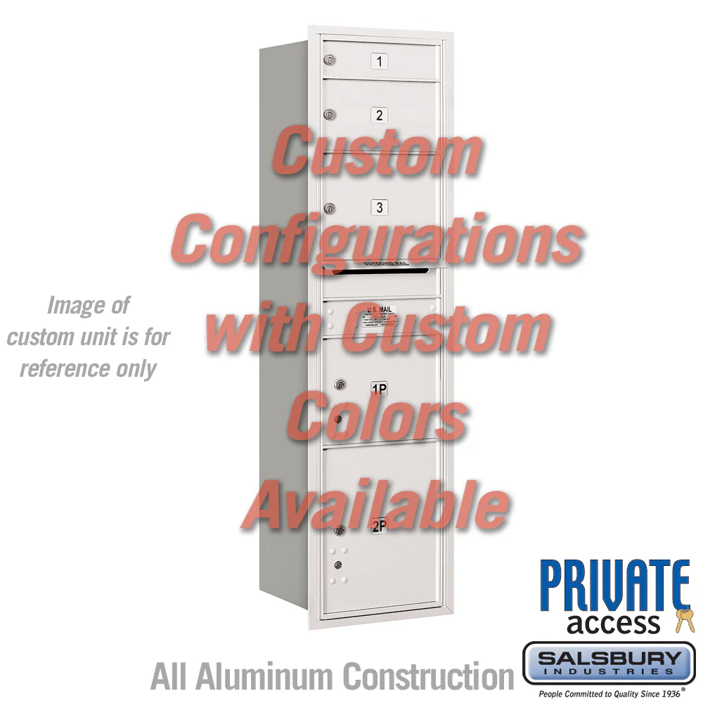 Maximum Height Recessed Mounted 4C Horizontal Mailbox with 14 Doors - Black - Rear Loading - Image 4
