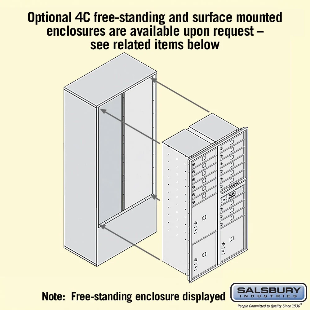 Recessed Mounted 4C Horizontal Mailbox with Parcel Lockers - Image 5