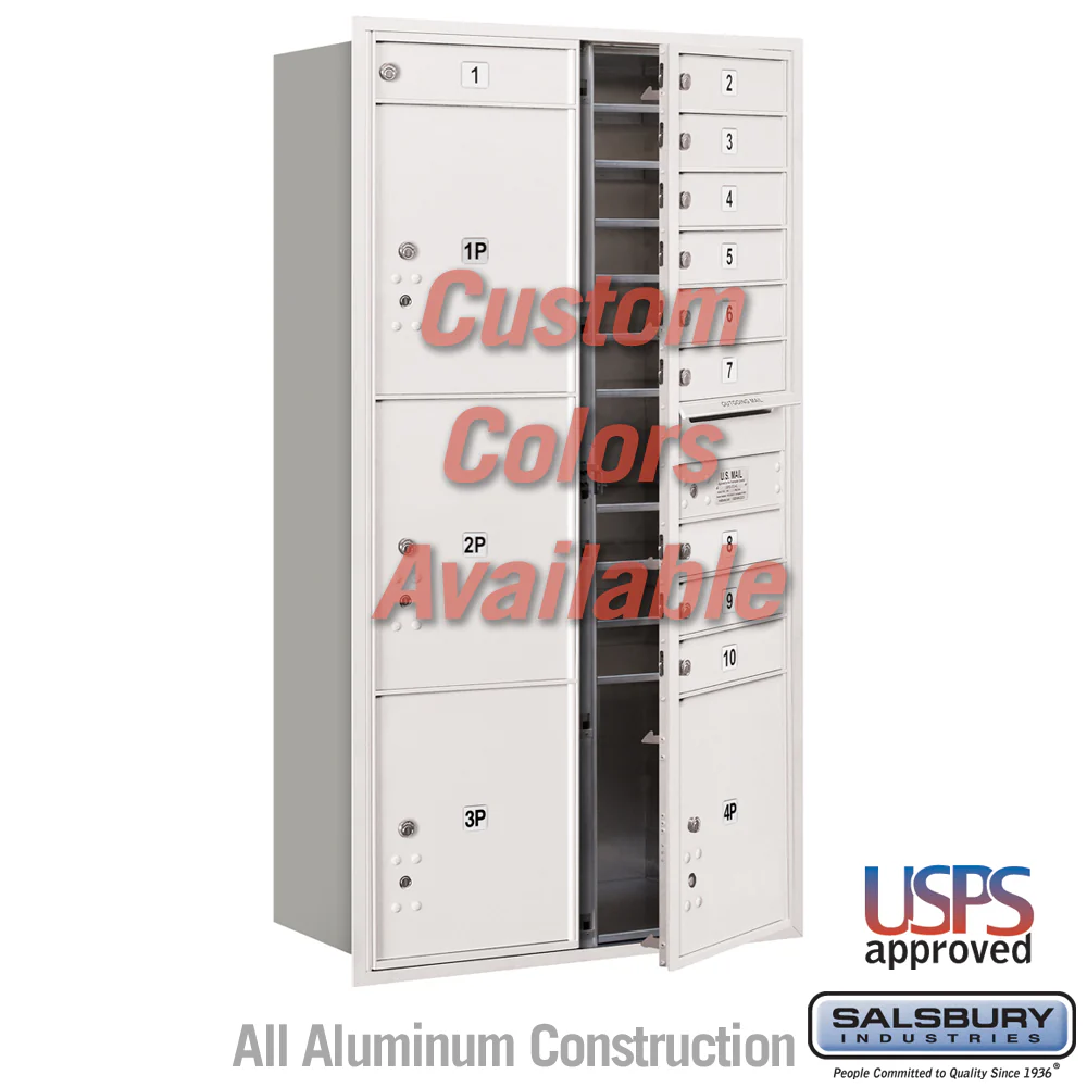 Recessed Mounted 4C Horizontal Mailbox with Parcel Lockers and USPS Access