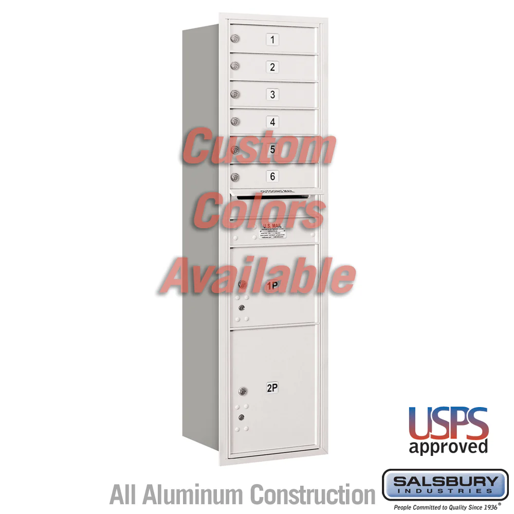 Recessed Mounted 4C Horizontal Mailbox with Parcel Lockers and USPS Approval