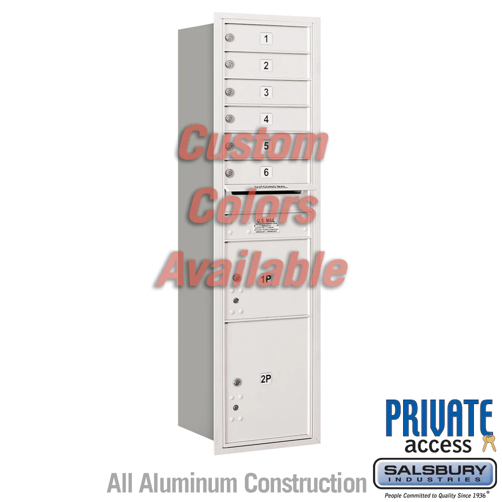 Recessed Mounted 4C Horizontal Mailbox with Rear Loading and Private Access