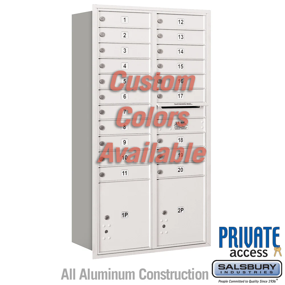 Recessed Mounted 4C Horizontal Mailbox with Rear Loading and Private Access