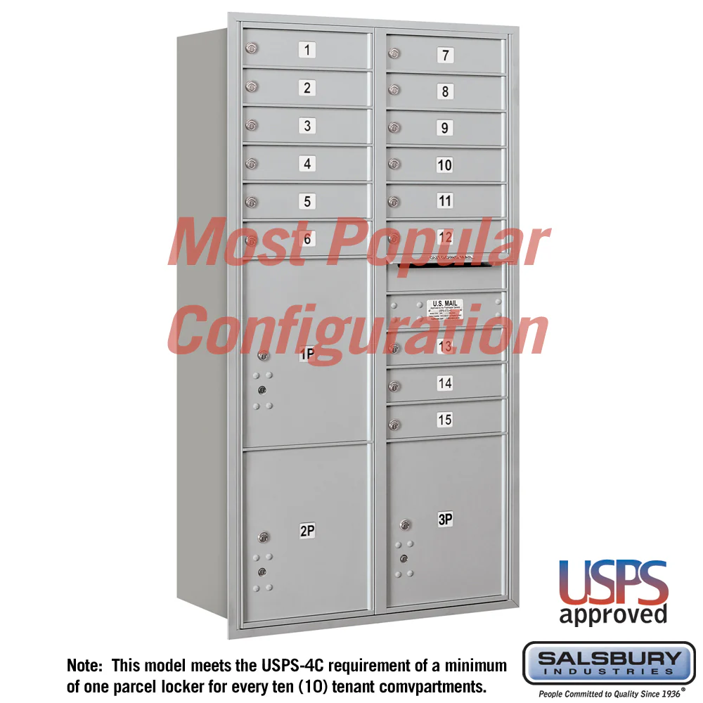 Recessed Mounted 4C Horizontal Mailbox with Rear Loading and Private Access - Image 4