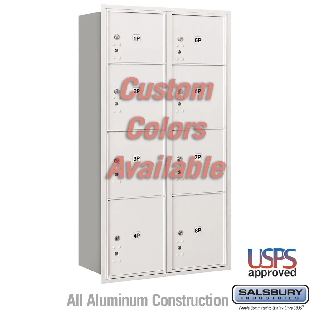 Recessed Mounted 4C Parcel Locker - Double Column - Rear Loading - USPS Approved