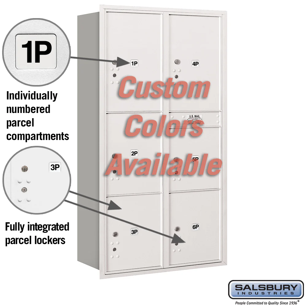 Recessed Mounted 4C Parcel Locker - Double Column - Rear Loading - USPS Approved - Image 4