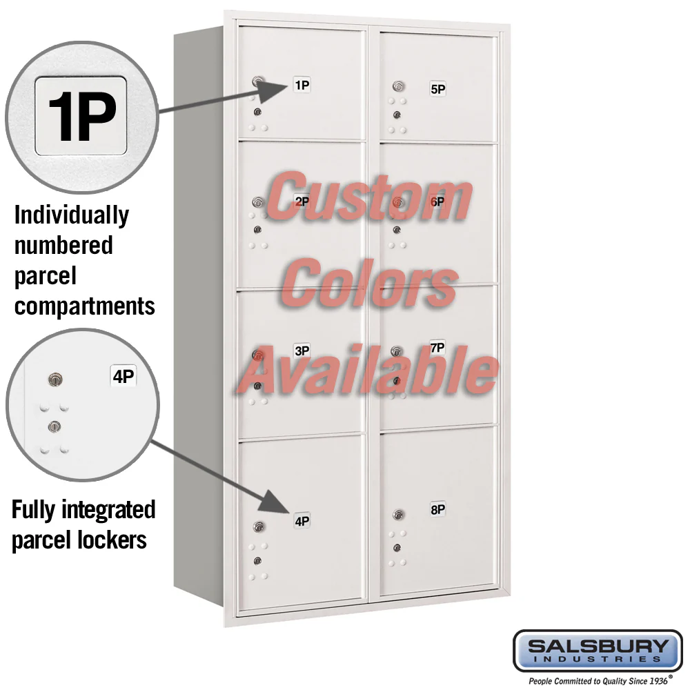 Recessed Mounted 4C Parcel Locker - Double Column - Rear Loading - USPS Approved - Image 4