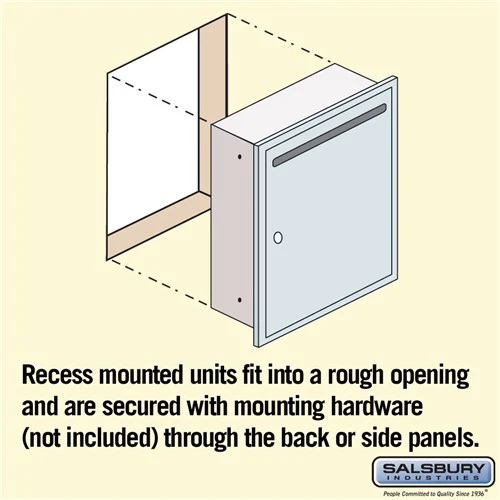 Recessed Mounted Aluminum Letter Box with Commercial Lock - Image 2