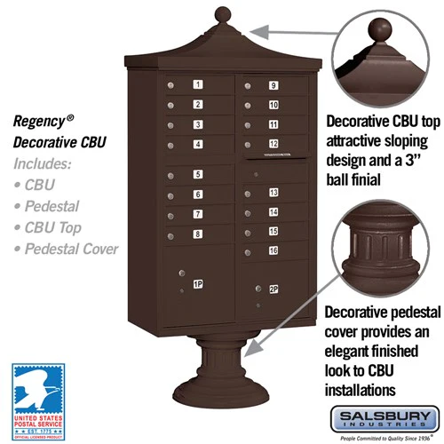 Cluster Box Unit with 8 Doors and 2 Parcel Lockers in Black with USPS Access - Image 7