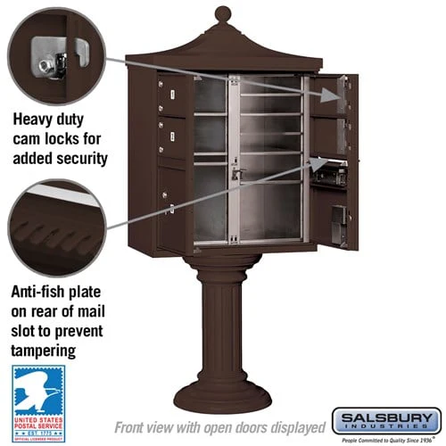 Regency Decorative Cluster Box Unit with 4 Doors and 2 Parcel Lockers in Bronze with USPS Access - Image 4