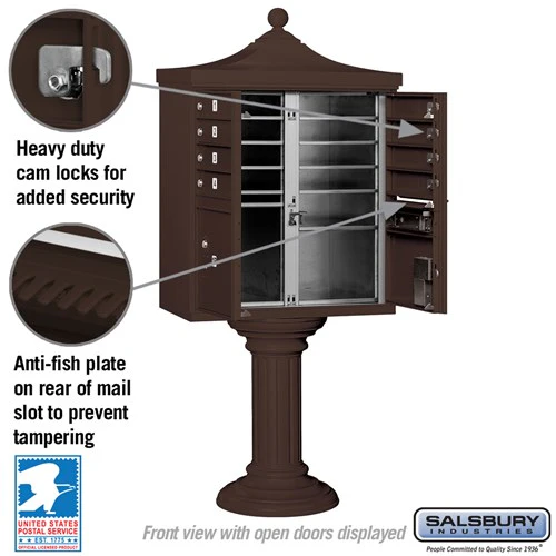 Regency Decorative Cluster Box Unit with 8 Doors and 2 Parcel Lockers in Bronze with USPS Access - Image 4