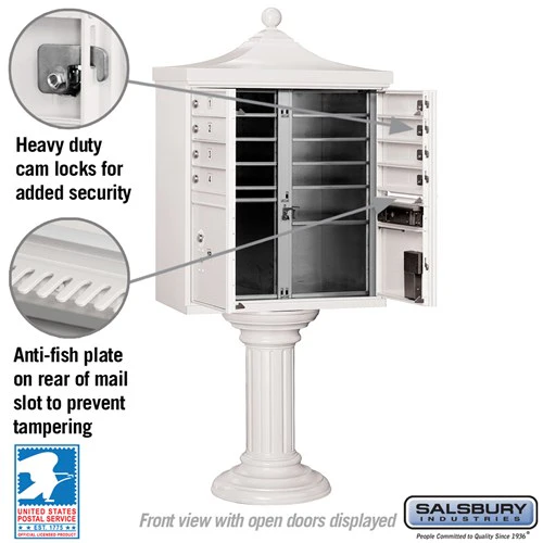 Regency Decorative Cluster Box Unit with 8 Doors and 2 Parcel Lockers in White with USPS Access - Image 4