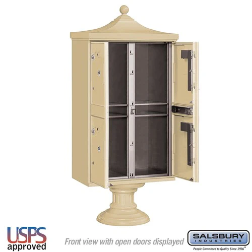 Regency Decorative Outdoor Parcel Locker with 4 Compartments in Sandstone with USPS Access - Image 3
