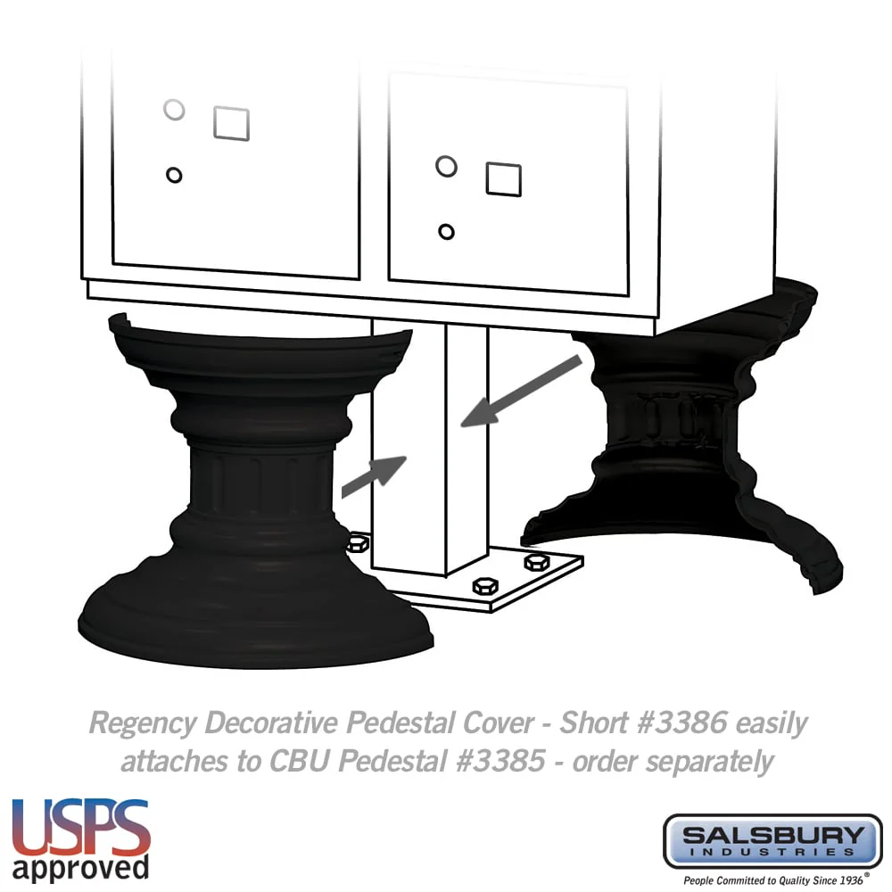 Regency Decorative Pedestal Cover - Short - Black - Image 2