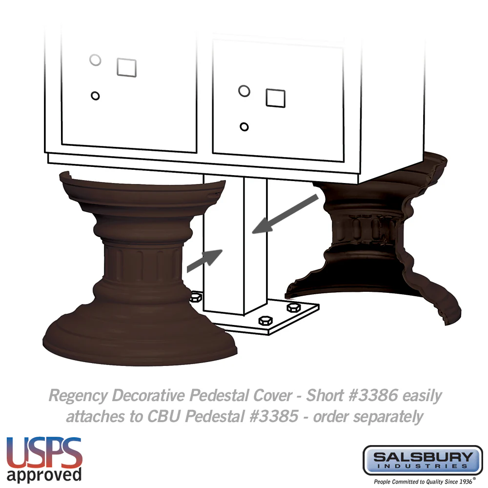 Regency Decorative Pedestal Cover - Short Bronze for CBU Pedestal #3385 - Image 2