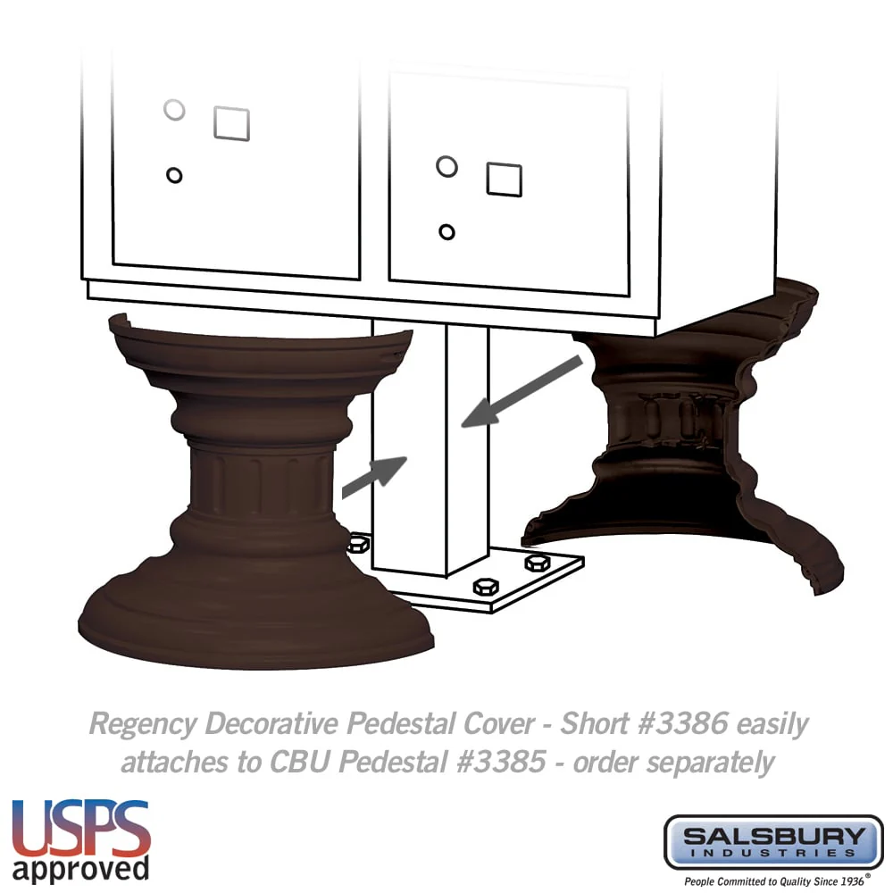 Regency Decorative Pedestal Cover - Short Bronze for CBU Pedestal #3385 - Image 2