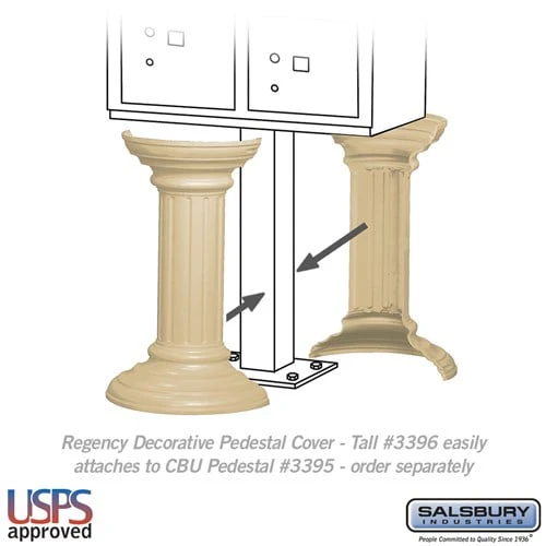 Regency Decorative Pedestal Cover - Tall - Sandstone - Image 2