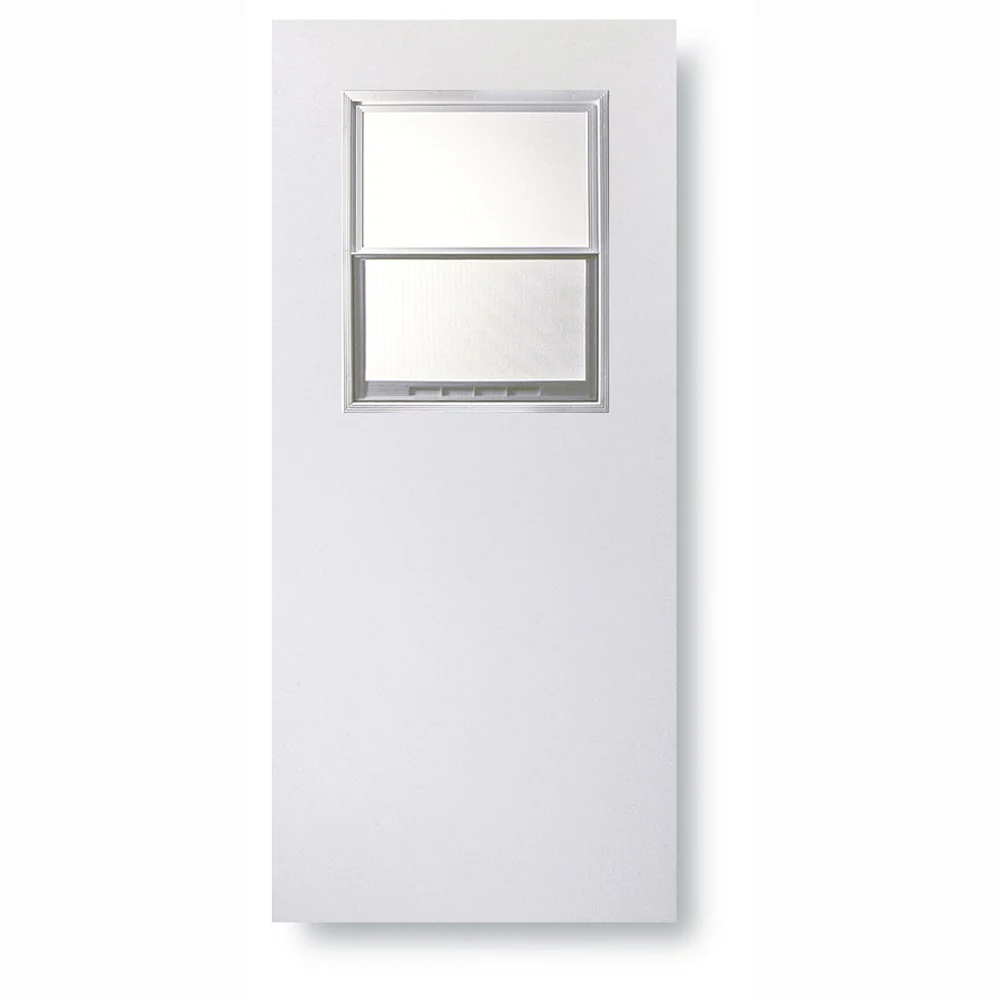 RELIABILT 30-in x 80-in Primed Half Lite Slab Front Door with Clear Glass