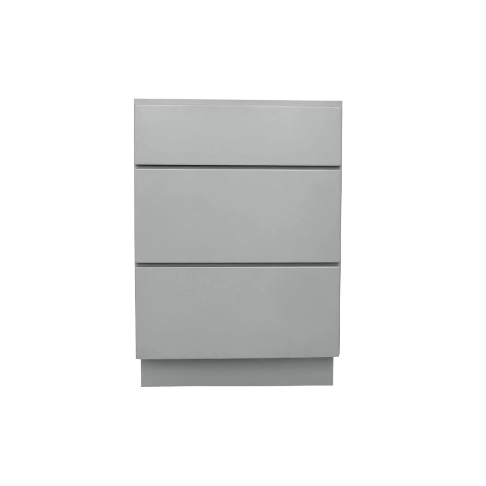 RELIABILT Overlake 18-in W x 34.5-in H x 24-in D Gray 3-Drawer Base Cabinet, Ready to Assemble, Plywood, Shaker Style