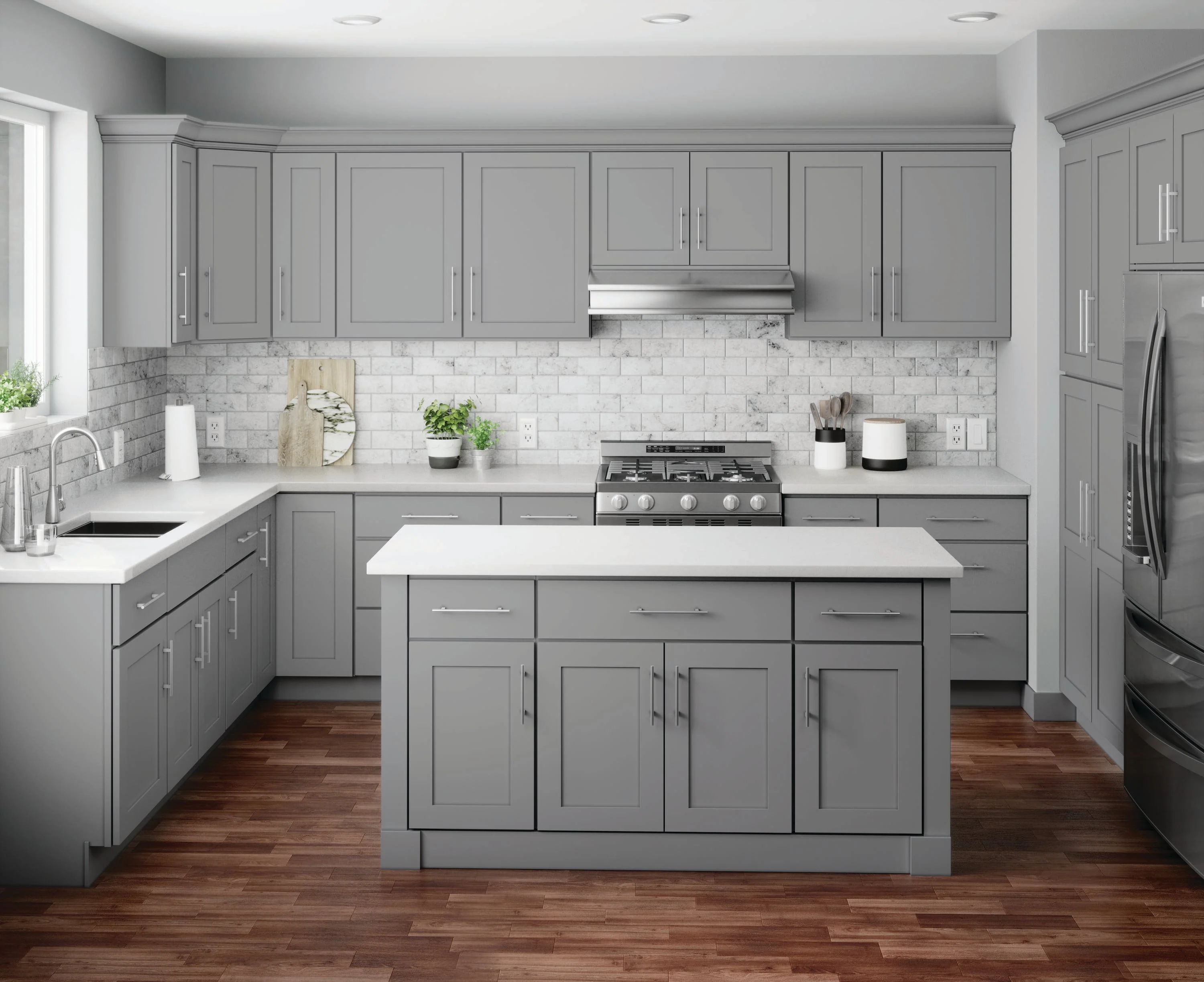 RELIABILT Overlake 18-in W x 34.5-in H x 24-in D Gray 3-Drawer Base Cabinet, Ready to Assemble, Plywood, Shaker Style - Image 5