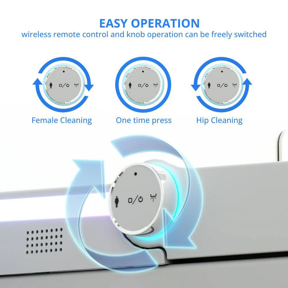 Relyblo Elongated Smart Bidet Toilet with Adjustable Sprayer, Built-In Aromatherapy, Foot Sensor - Image 6