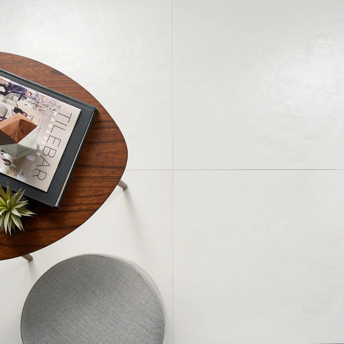Rethink Plaster White Matte Porcelain Tile - 24x24, Made in Italy