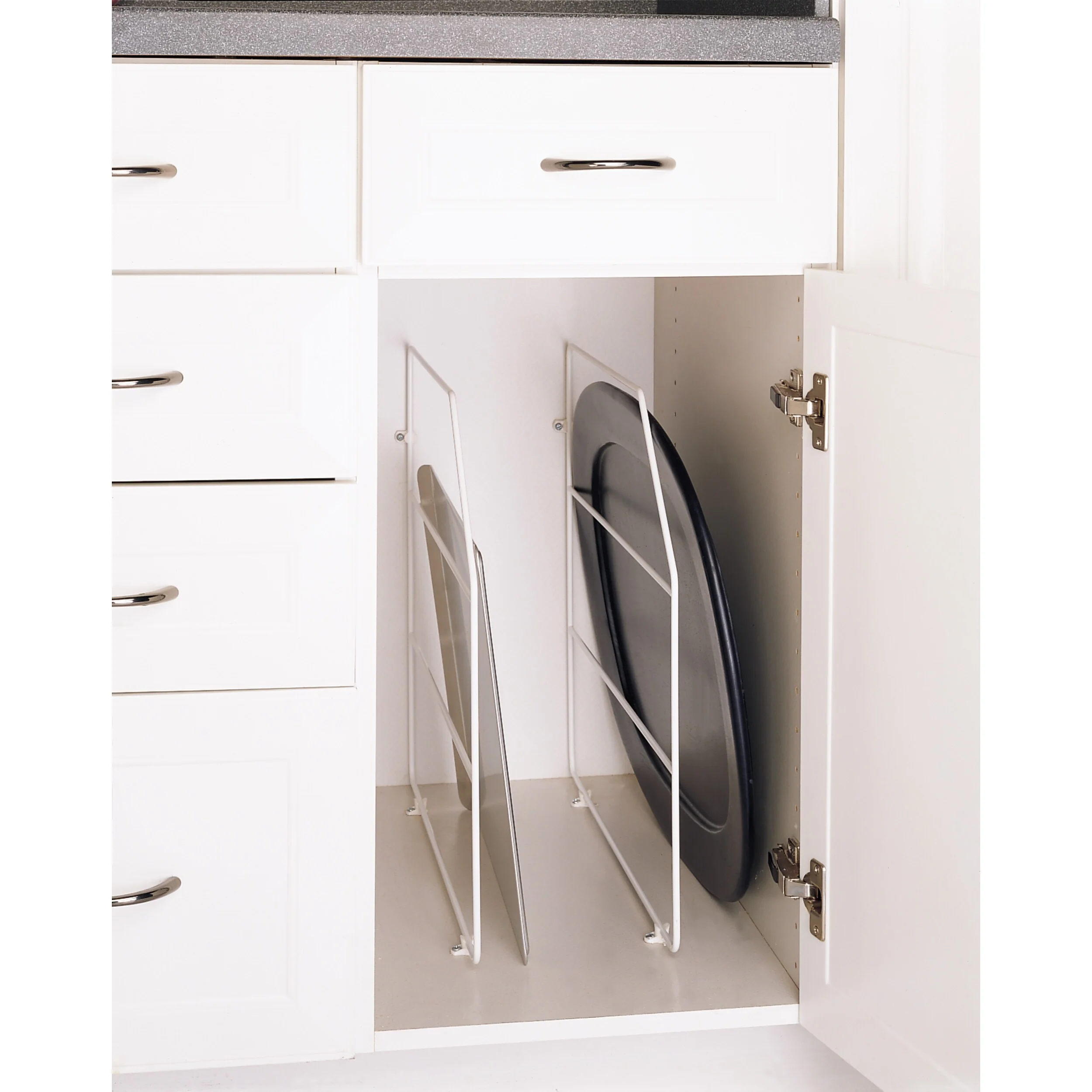 Rev-A-Shelf 0.75-in W x 18-in H 1-Tier Cabinet-Mount Metal Bakeware Organizer, 597 Series - Image 2