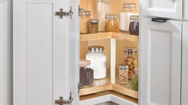Rev-A-Shelf 1-Tier Wood Kidney Cabinet Lazy Susan, 24" Diameter