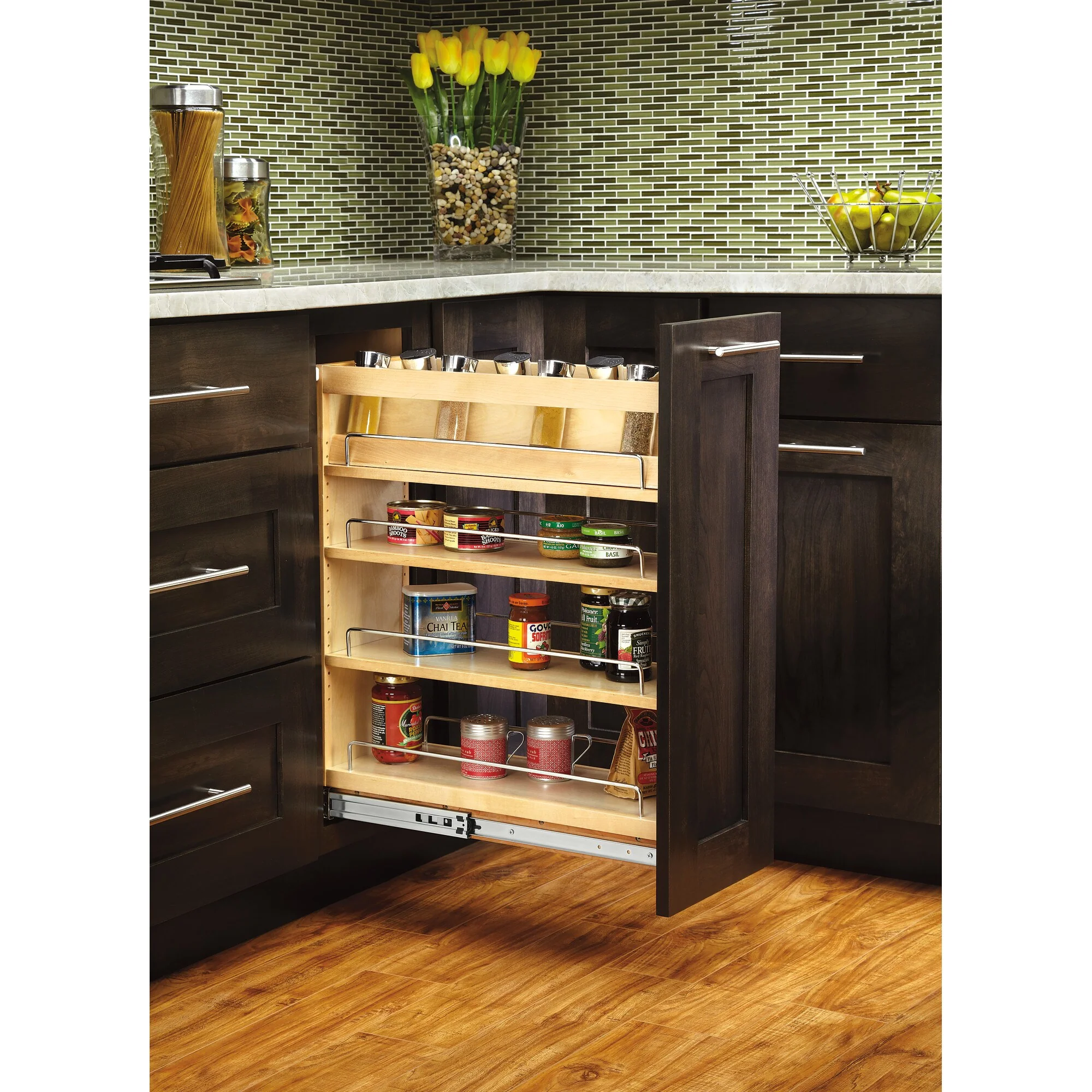 Rev-A-Shelf 10-in W x 4.875-in H 1-Tier Mounted Wood Spice Rack - Image 3