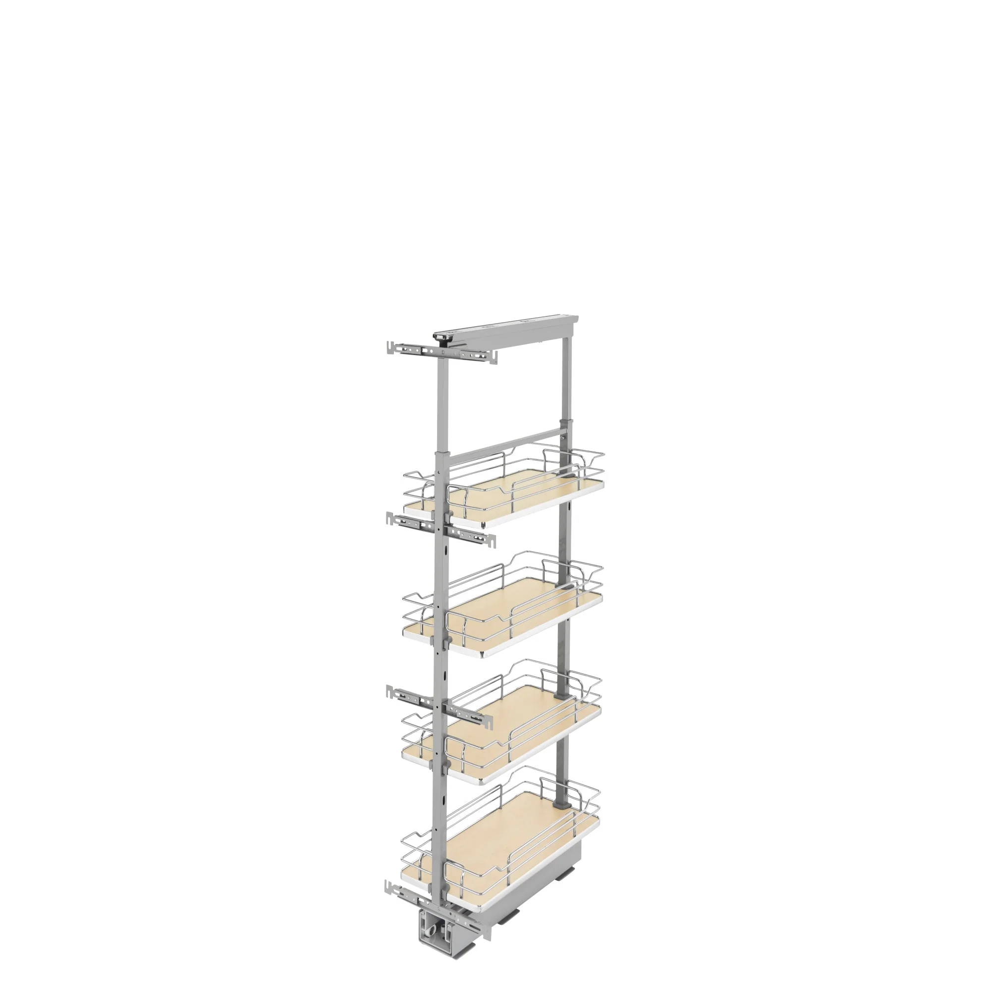 Rev-A-Shelf 10-in W x 50.75-in H 4-Tier Pull-Out Metal Soft-Close Pantry Organizer with Maple Baskets