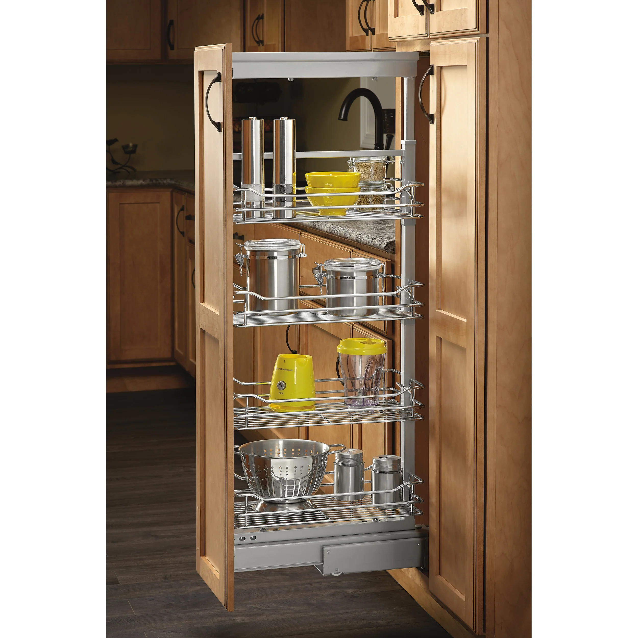 Rev-A-Shelf 10-in W x 51-in H 4-Tier Pull-Out Metal Soft-Close Pantry Organizer - Image 2