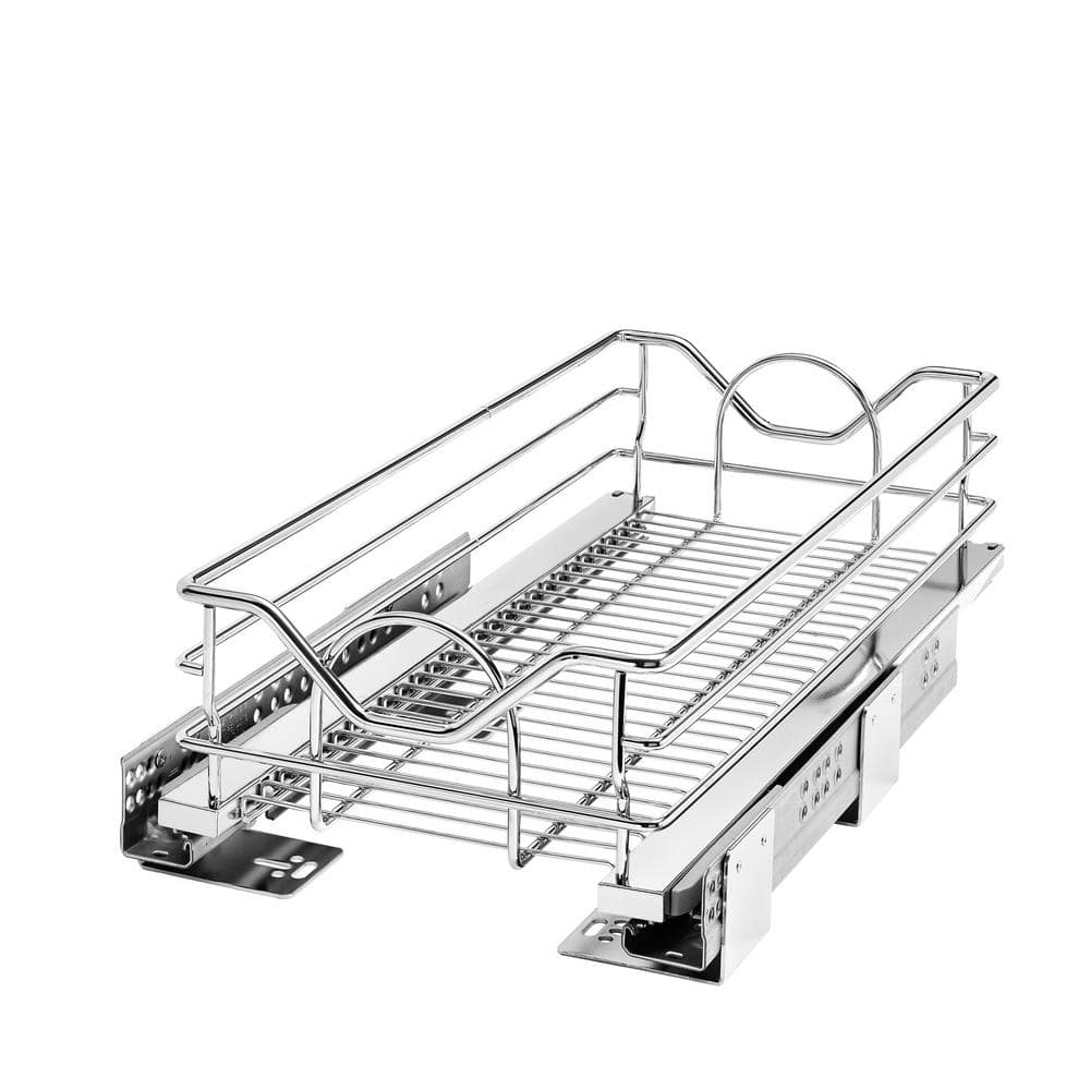 Rev-A-Shelf 11.31-in W x 6-in H 1-Tier Pull-Out Metal Basket Organizer with Soft-Close Slides