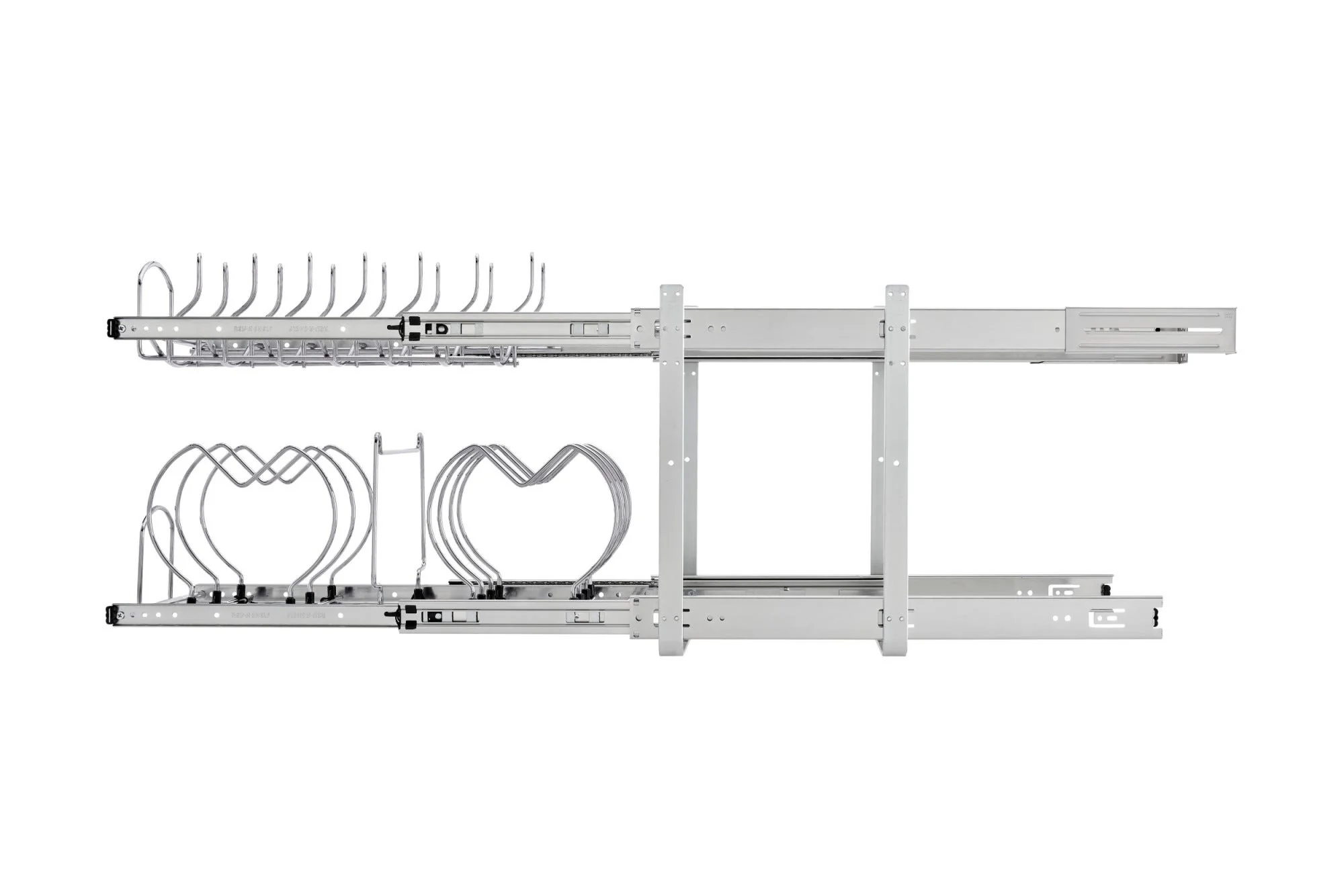 Rev-A-Shelf 11.75-in W x 18-in H 2-Tier Pull-Out Cookware Organizer, Soft-Close, Chrome - Image 4