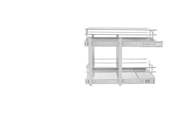 Rev-A-Shelf 11.75-in W x 18-in H Two-Tier Pull-Out Cookware Organizer with Soft-Close, Chrome - Image 5
