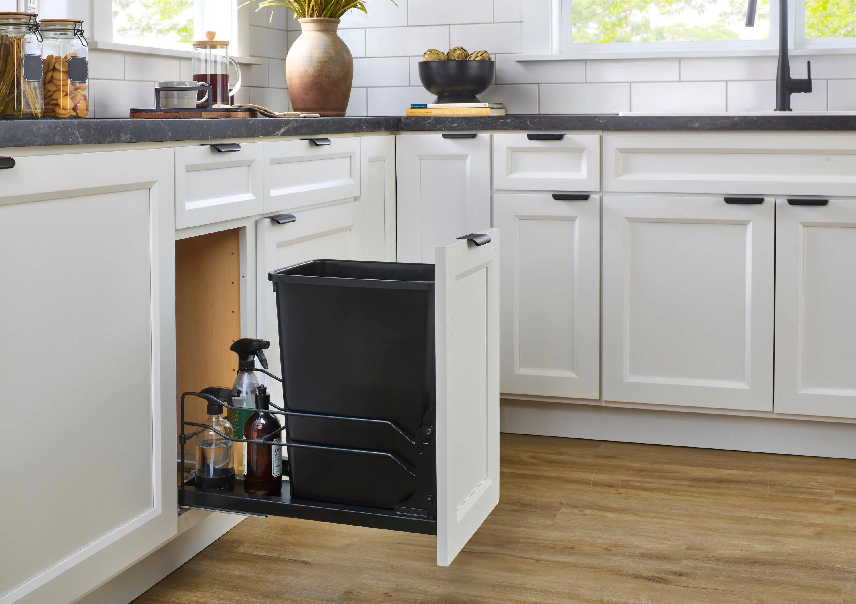Rev-A-Shelf 11-in x 22-in x 19-in 50-Quart Soft Close Single Pull Out Trash Can - Image 2