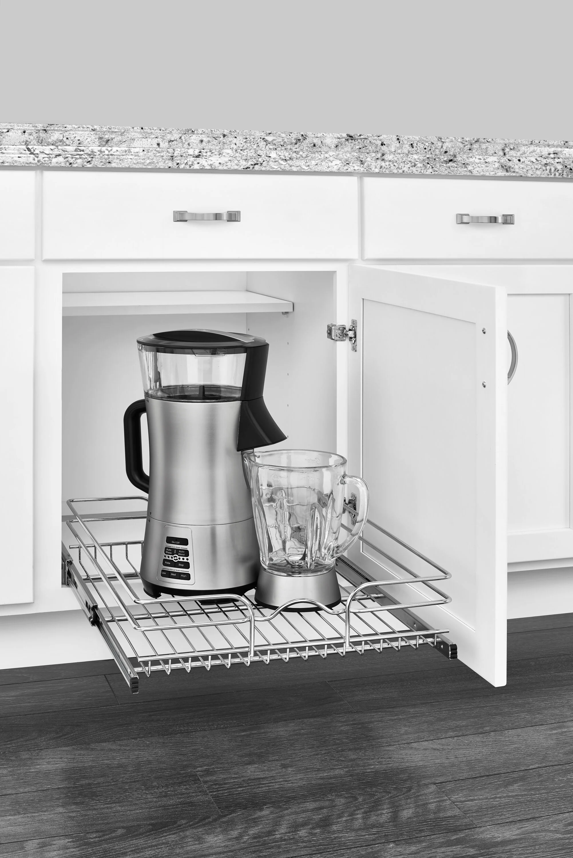 Rev-A-Shelf 14.5-in W x 6-in H Single-Tier Soft-Close Pull-Out Chrome Metal Basket Organizer, 22-in D - Image 2