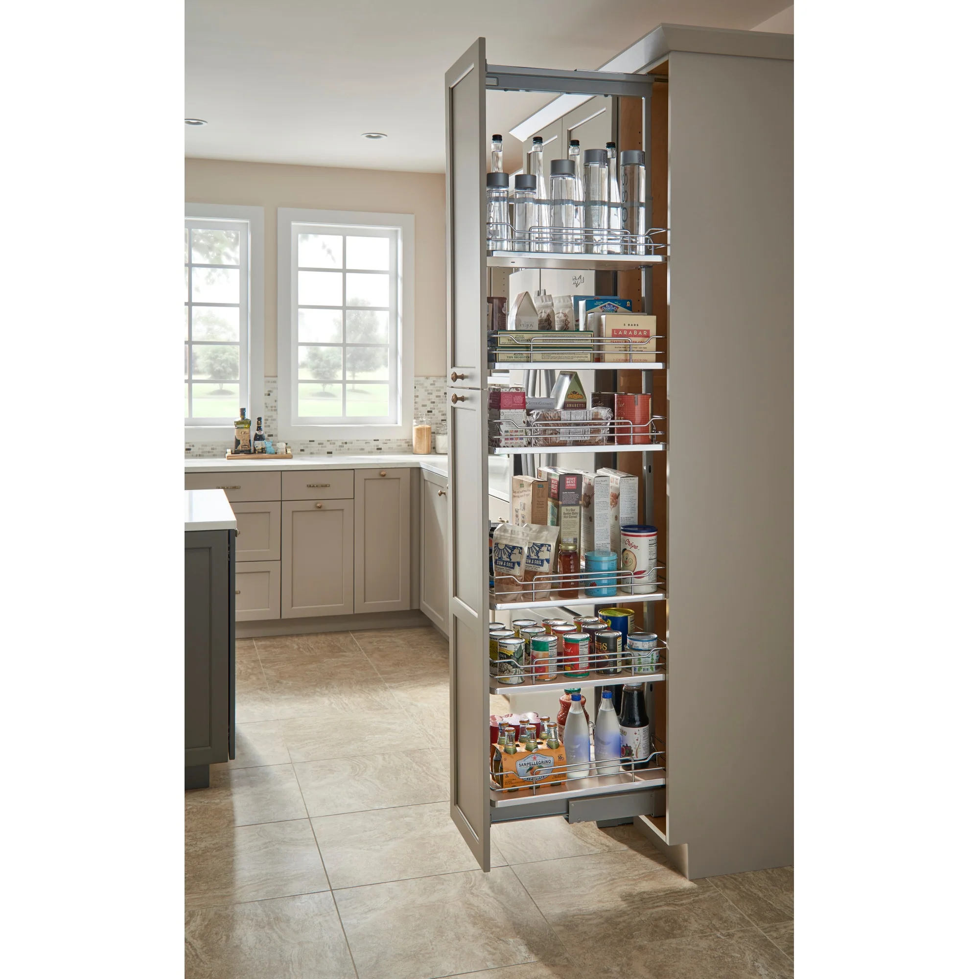 Rev-A-Shelf 16-in W x 50.75-in H 4-Tier Pull-Out Metal Soft-Close Pantry Organizer, Maple Baskets - Image 3