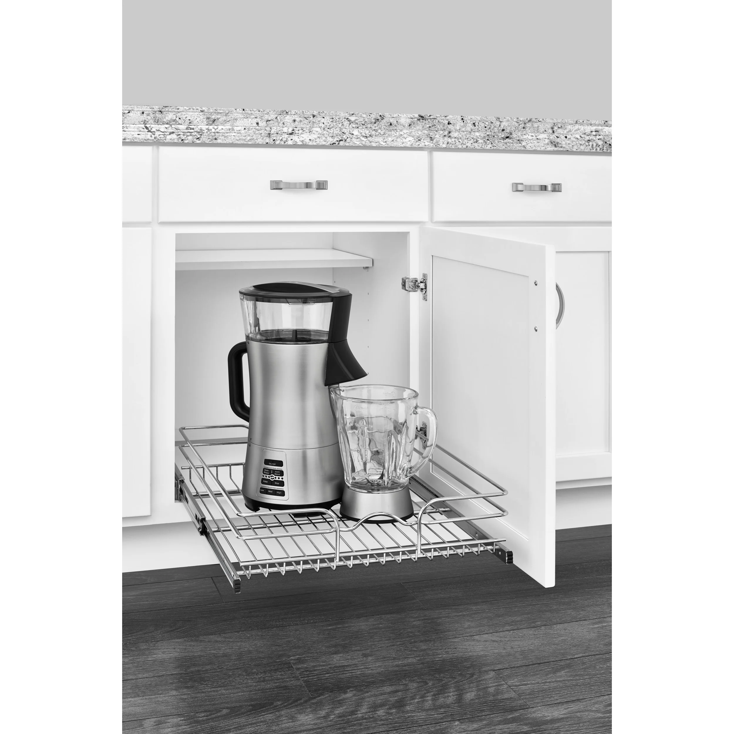 Rev-A-Shelf 17.5-in W x 6-in H x 22-in D Single-Tier Soft-Close Pull-Out Metal Basket, Chrome - Image 3