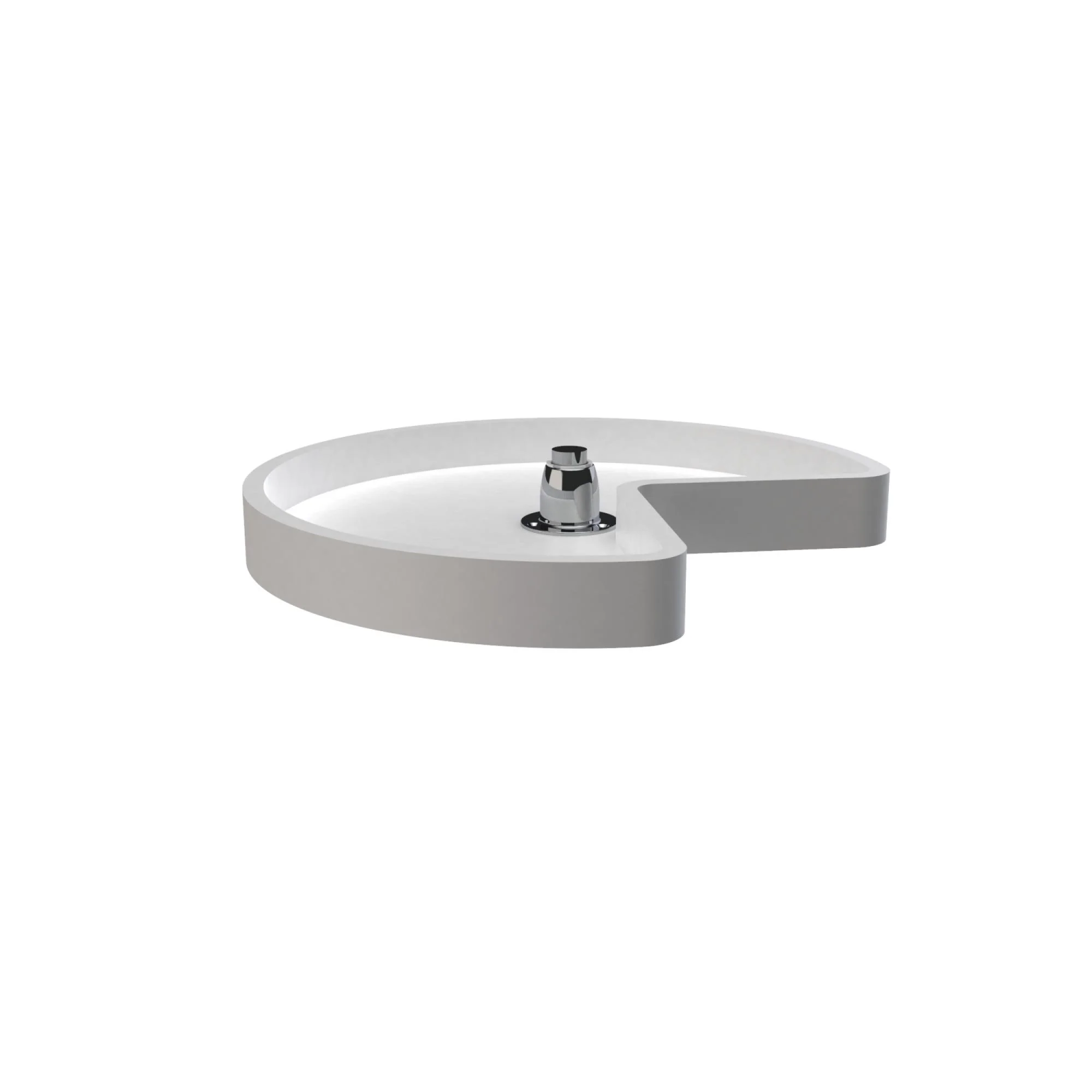 Rev-A-Shelf 18 in Almond Polymer Kidney Lazy Susan with Bottom Mount
